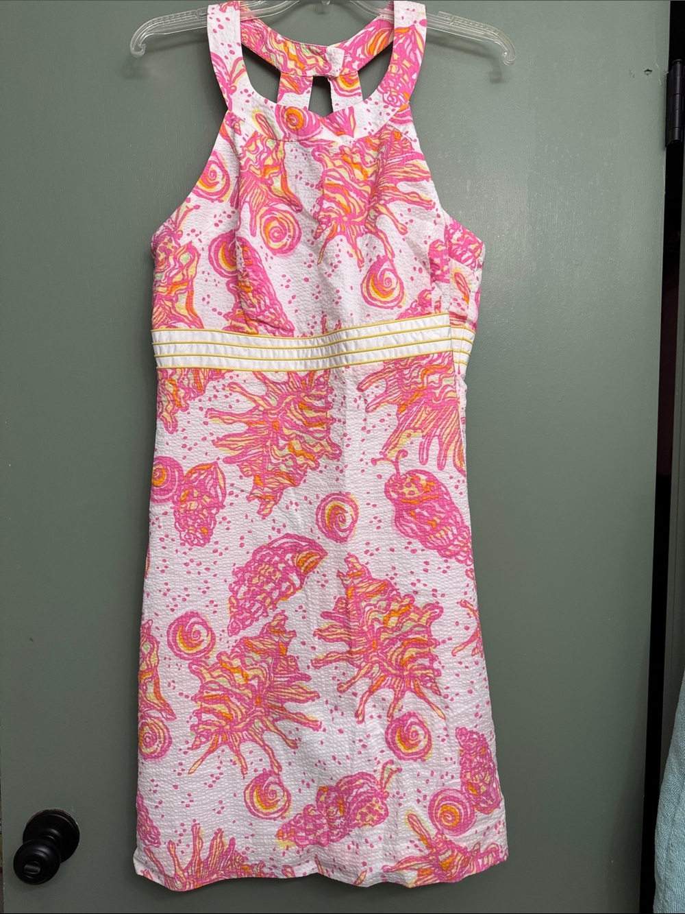 Lilly Pulitzer Pink & Yellow Shell-Print Halter Dress